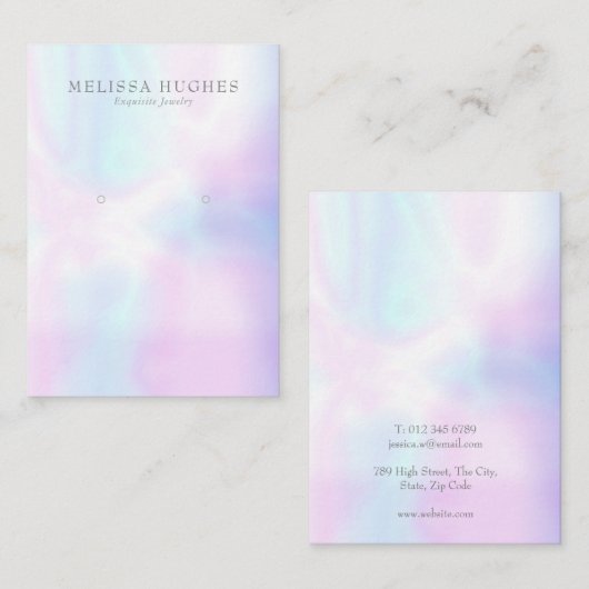 Carte d'affichage simple et moderne Iridescente (Devant / Derrière)