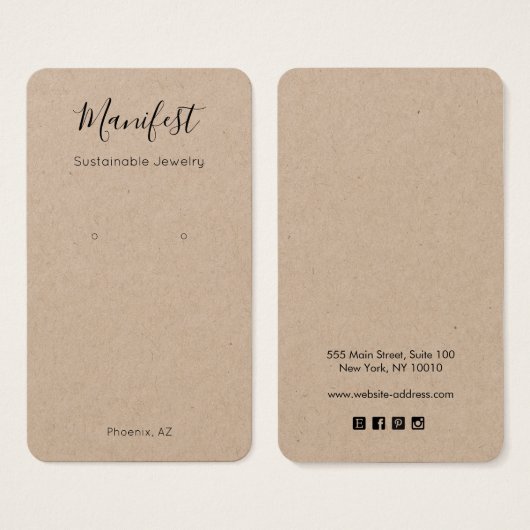 Carte d'affichage simple et moderne Kraft (Devant & derrière)