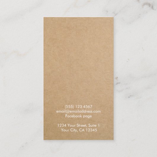 Carte d'affichage simple et moderne Kraft (Dos)