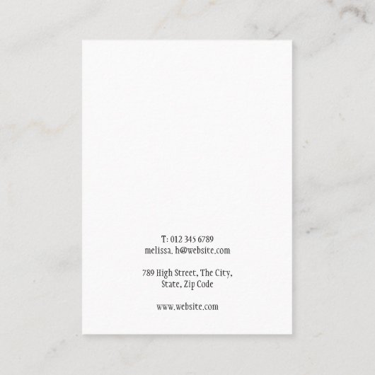 Carte d'affichage simple et moderne pour bijoux en (Dos)