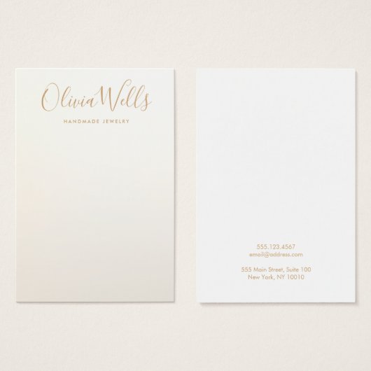 Carte d'affichage simple et moderne Satin Gold (Devant & derrière)