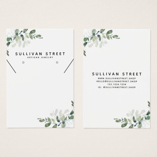 Carte d'affichage simple Eucalyptus Boucles d'orei (Devant & derrière)