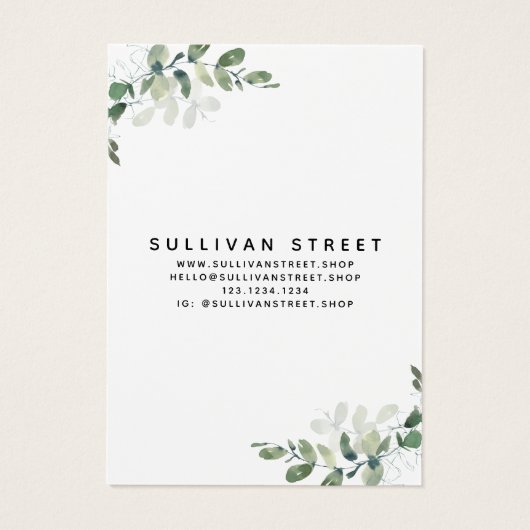 Carte d'affichage simple Eucalyptus Boucles d'orei (Dos)