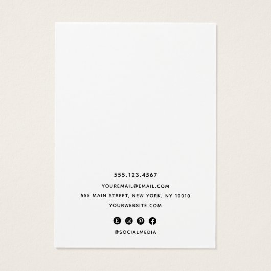 Carte d'affichage simple gris clair (Dos)