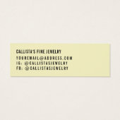 Carte d'affichage simple Jaune de script noir (Dos)