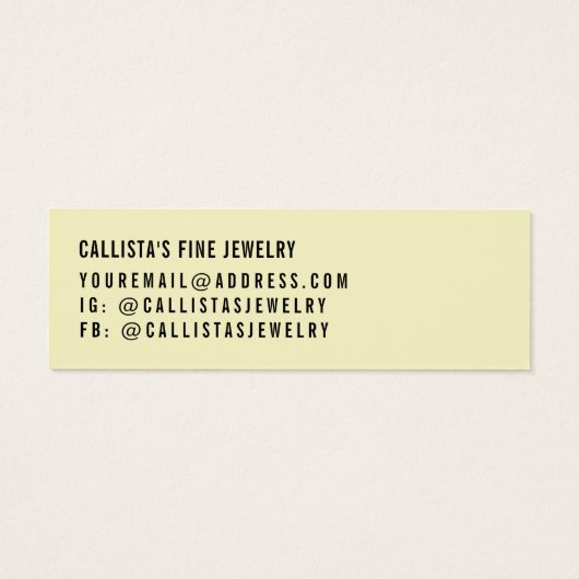 Carte d'affichage simple Jaune de script noir (Dos)