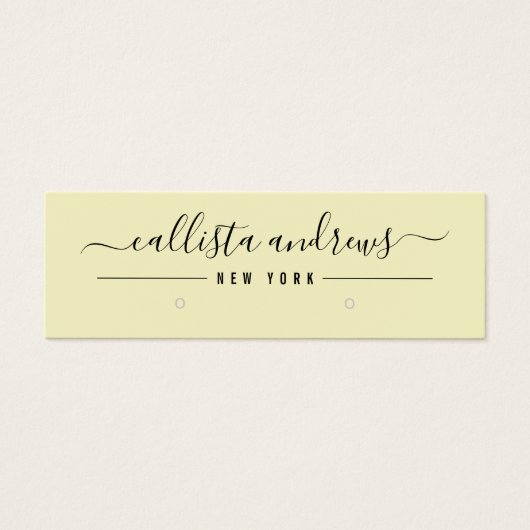 Carte d'affichage simple Jaune de script noir (Devant)