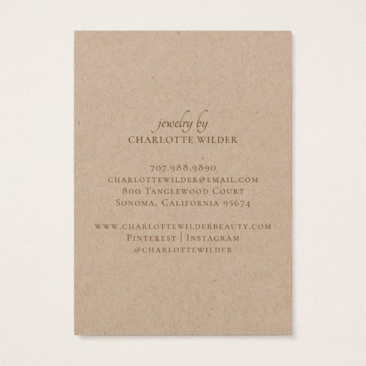 Carte d'affichage simple Kraft (Dos)