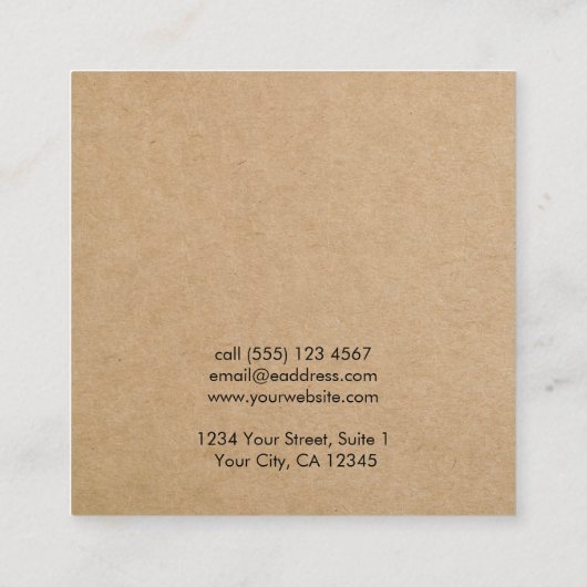 Carte d'affichage simple Kraft Papier à oreille bi (Dos)