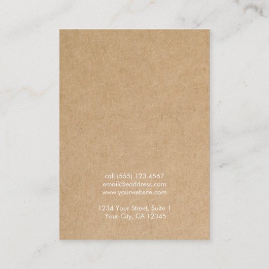 Carte d'affichage simple Kraft Papier Collier Brac (Dos)