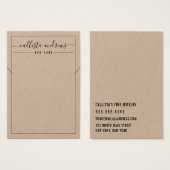 Carte d'affichage simple Kraft papier Cursive Coll (Devant & derrière)