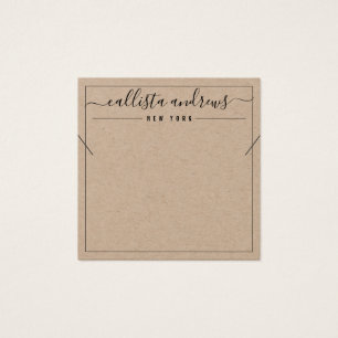 Carte d'affichage simple Kraft papier Cursive Coll