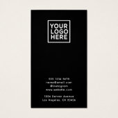 Carte d'affichage simple Logo Bijoux Noirs (Dos)