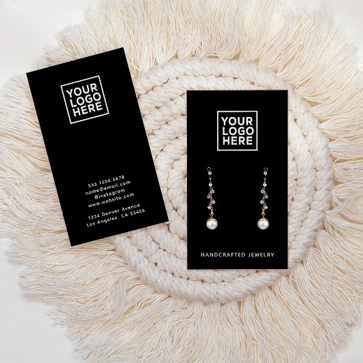 Carte d'affichage simple Logo Bijoux Noirs