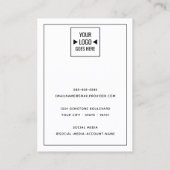 Carte d'affichage simple logo de magasin personnal (Dos)