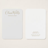 Carte d'affichage simple moderne Gris Gris Or (Devant & derrière)