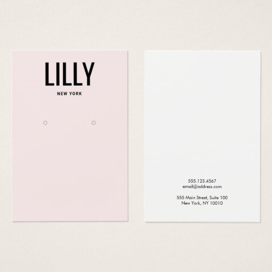 Carte d'affichage simple moderne rose clair (Devant & derrière)
