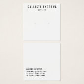 Carte d'affichage simple Noir Blanc (Devant & derrière)