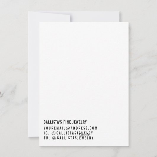 Carte d'affichage simple noir blanc à cheveux mult (Dos)