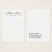 Carte d'affichage simple noir blanc à oreille mult (Devant & derrière)
