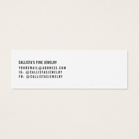 Carte d'affichage simple noir blanc à oreille mult (Dos)