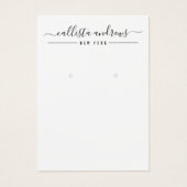 Carte d'affichage simple noir blanc de script d'or (Devant)