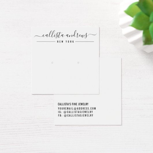 Carte d'affichage simple noir blanc de script d'or (Bureau)