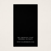 Carte d'affichage simple noir blanc de script d'or (Dos)