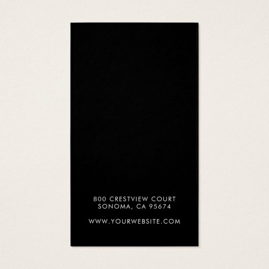 Carte d'affichage simple noir blanc de script d'or (Dos)