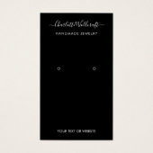 Carte d'affichage simple noir blanc de script d'or (Devant)