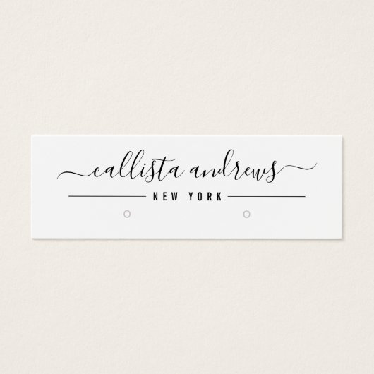 Carte d'affichage simple noir blanc de script d'or (Devant)