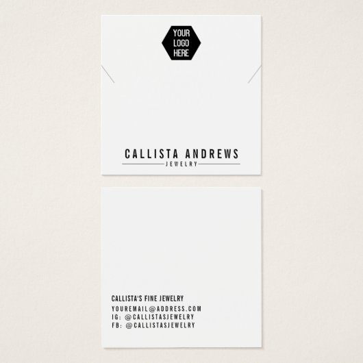 Carte d'affichage simple noir blanc logo (Devant & derrière)