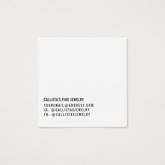 Carte d'affichage simple noir blanc logo (Dos)