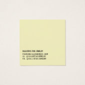 Carte d'affichage simple noir jaune à oreille (Dos)