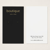 Carte d'affichage simple Noir moderne à longue ore (Devant & derrière)