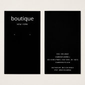 Carte d'affichage simple Noir moderne à longue ore (Devant & derrière)