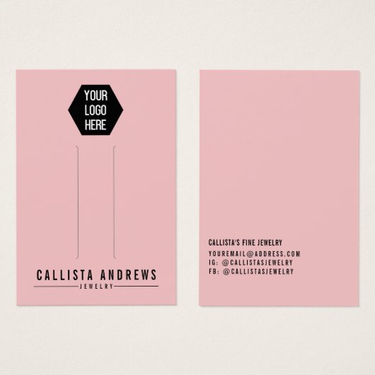 Carte d'affichage simple noir rose à cheveux multi (Devant & derrière)