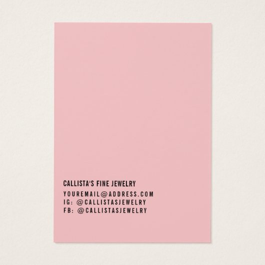 Carte d'affichage simple noir rose à cheveux multi (Dos)