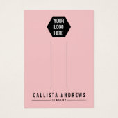 Carte d'affichage simple noir rose à cheveux multi (Devant)