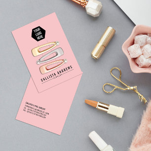 Carte d'affichage simple noir rose à cheveux multi