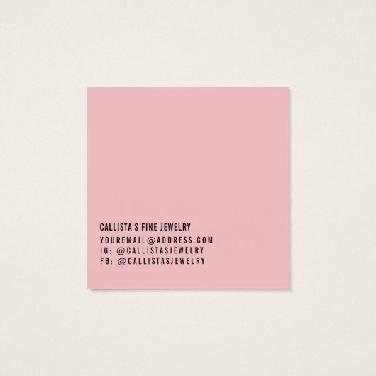 Carte d'affichage simple Noir Vierge rose (Dos)