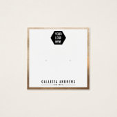 Carte d'affichage simple or blanc bordure logo (Devant)