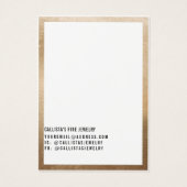 Carte d'affichage simple or blanc bordure logo (Dos)