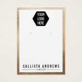 Carte d'affichage simple or blanc bordure logo (Devant)