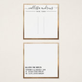 Carte d'affichage simple or blanc Curseur cheveux  (Devant & derrière)