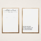 Carte d'affichage simple or blanc Cursive oreille (Devant & derrière)