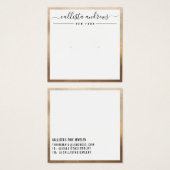 Carte d'affichage simple or blanc Cursive oreille (Devant & derrière)