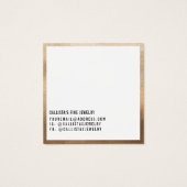 Carte d'affichage simple or blanc Cursive oreille (Dos)