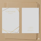 Carte d'affichage simple or géométrique