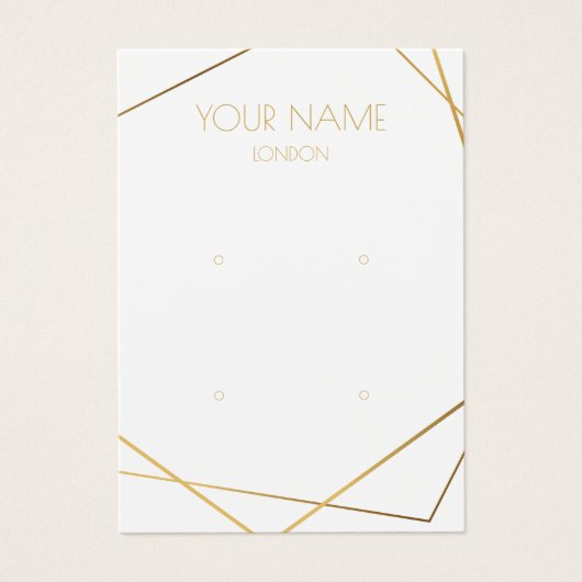 Carte d'affichage simple or géométrique blanc (Devant)